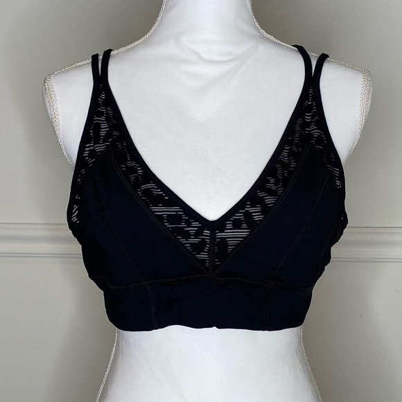 Anthropologie VMMA Black Sheer Designed Sports Bra - Picture 2 of 4